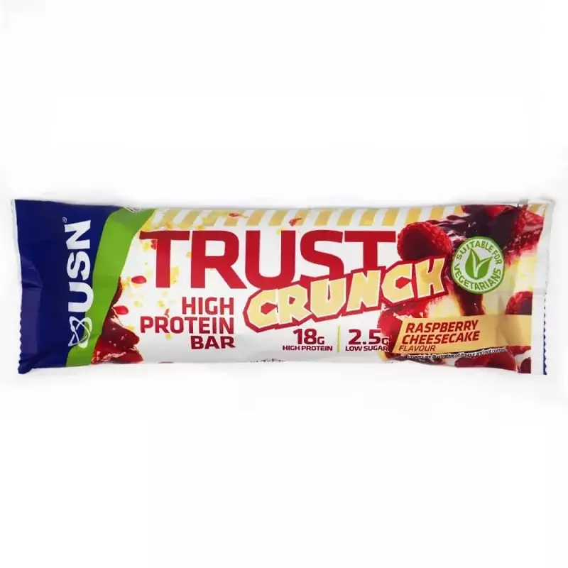 USN Trust Crunch Bar 60 g Raspberry Cheesecake / Malina