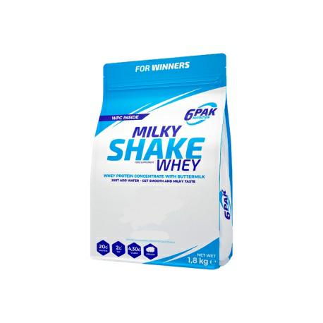 6PAK Milky Shake Whey 1800 g Strawberry - Whipped Cream / Bita Śmietana - Truskawka