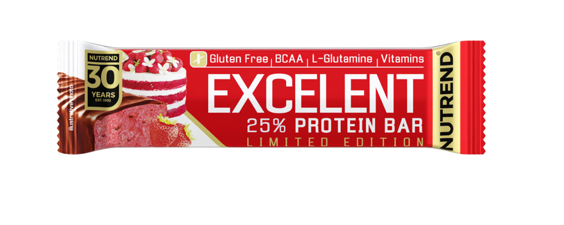 ND Excelent 25% Protein Bar 85 g Strawberry Cake / Truskawka