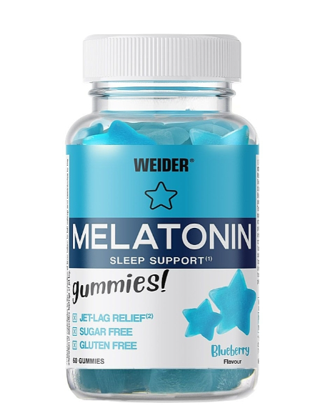 WE Melatonin Sleep Support Gummies 1 mg 60 żelek Blueberry / Melatonina Jagoda