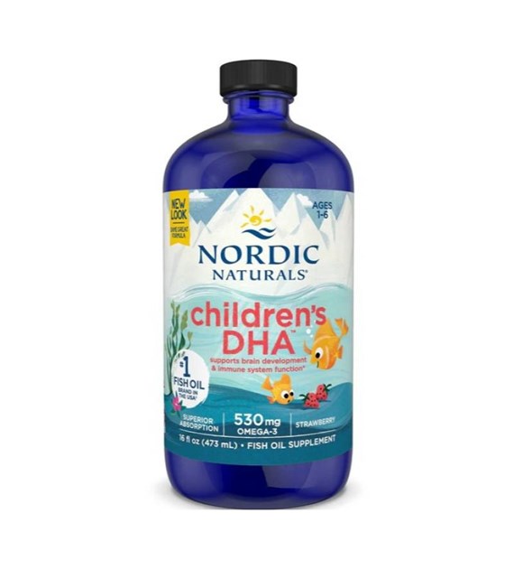 NOR Children`s DHA 473 ml Strawberry / Omega 3 Truskawka