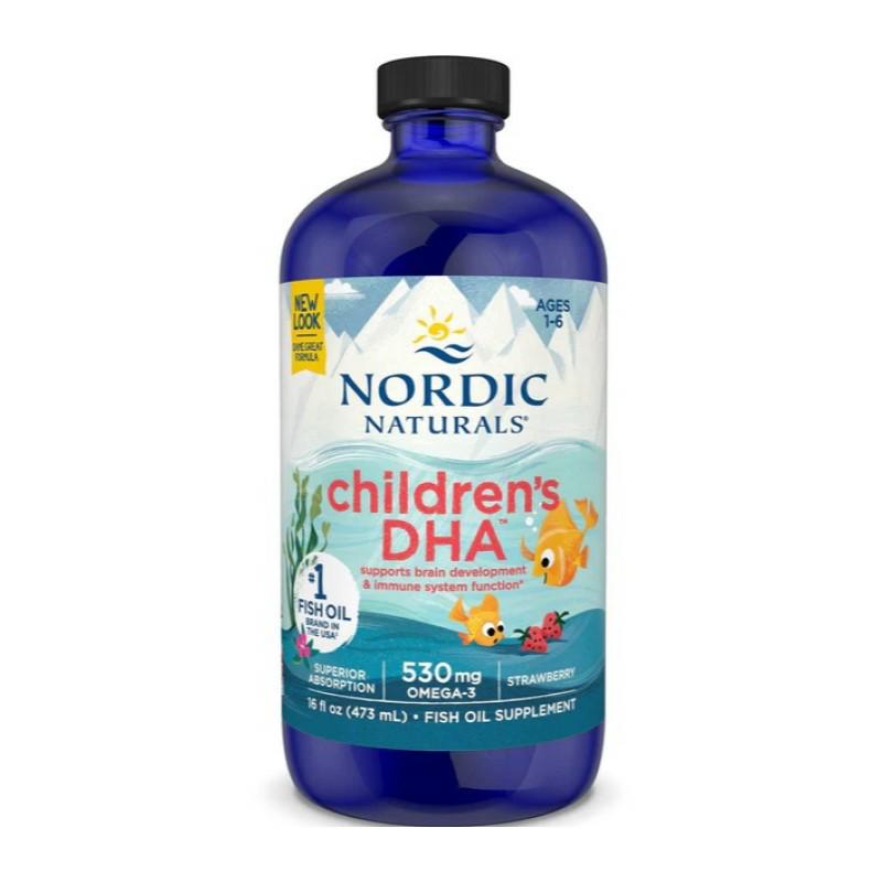 NOR Children`s DHA 473 ml Strawberry / Omega 3 Truskawka