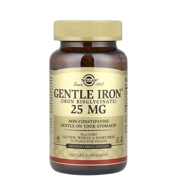 SO Gentle Iron 25 mg 180 veg caps. / Glicynian Żelaza